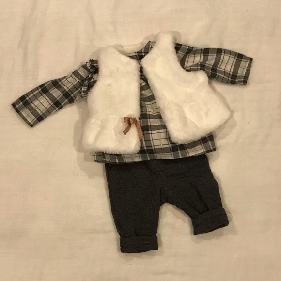 baby fur vest outfit